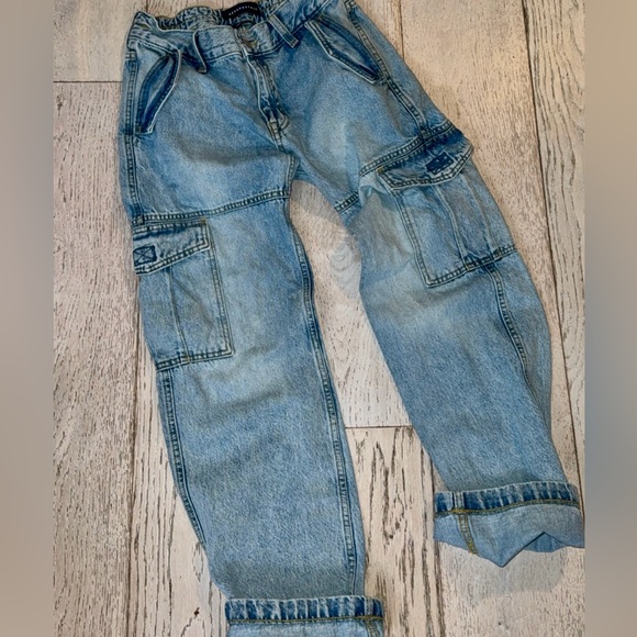 Aeropostale Y2K Style Low Rise baggy wide leg Cargo Jeans 0/2 XS hip-hop garage - Picture 9 of 16